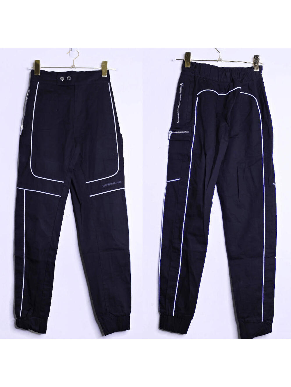 Maniere De Voir Black High Waist Cargo Pants - US 4